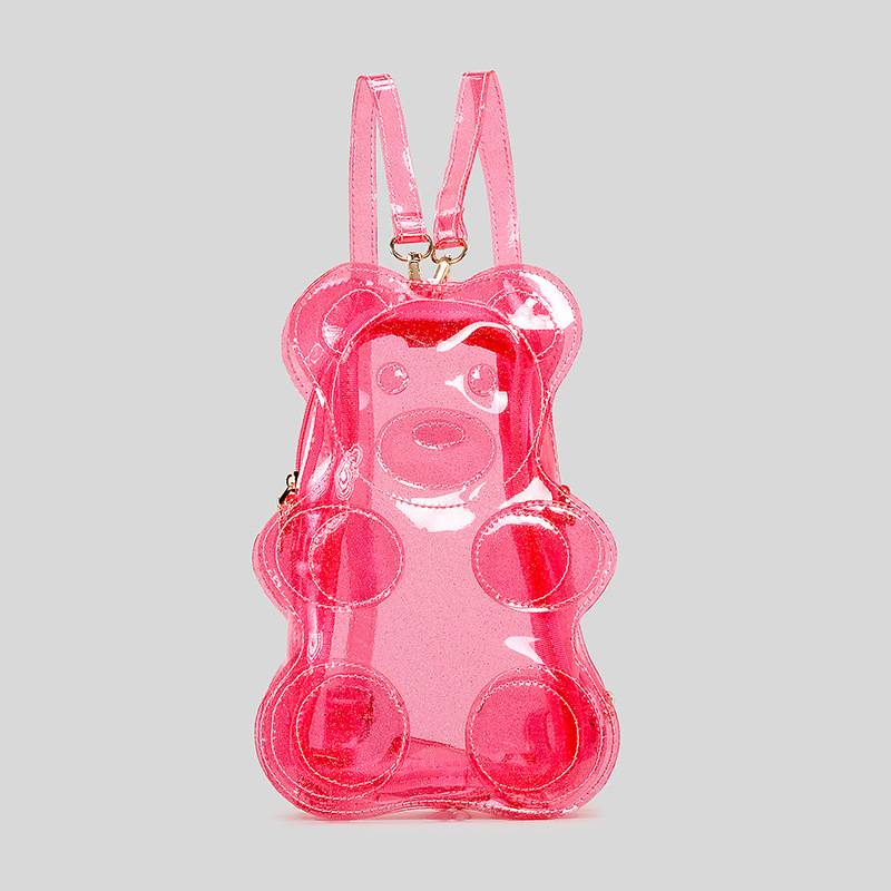 Mini Backpack Purse - Neuheit Glitter Transparent Bär Geformt Frauen