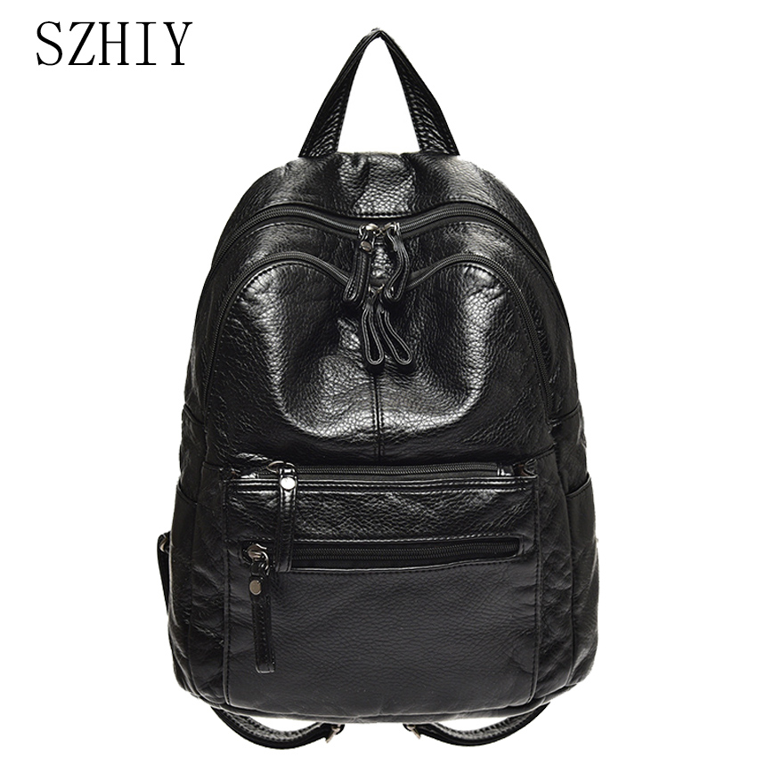 Travel Backpack Anti Theft - Rucksack aus gewaschenem Leder für Damen,