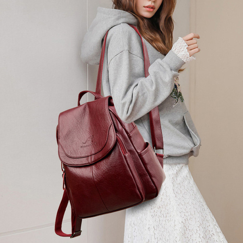 9-farbige Damen-Rucksäcke aus  – Leather Backpack Vintage Bewertung und Preis