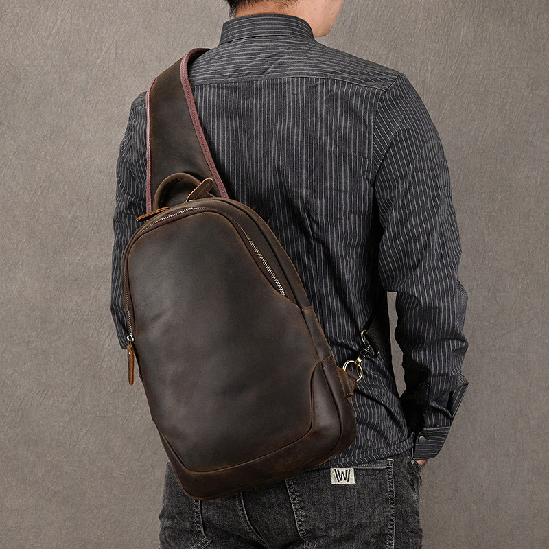 Große lässige Brusttasche Echt – Leather Backpack Vintage Bewertung und Preis