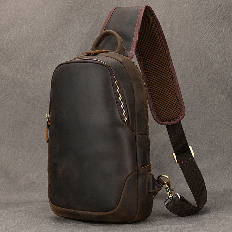Große lässige Brusttasche Echt – Leather Backpack Vintage Bewertung und Preis