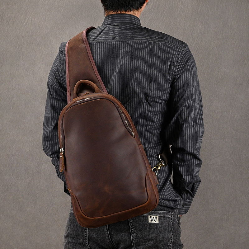 Große lässige Brusttasche Echt – Leather Backpack Vintage Bewertung und Preis