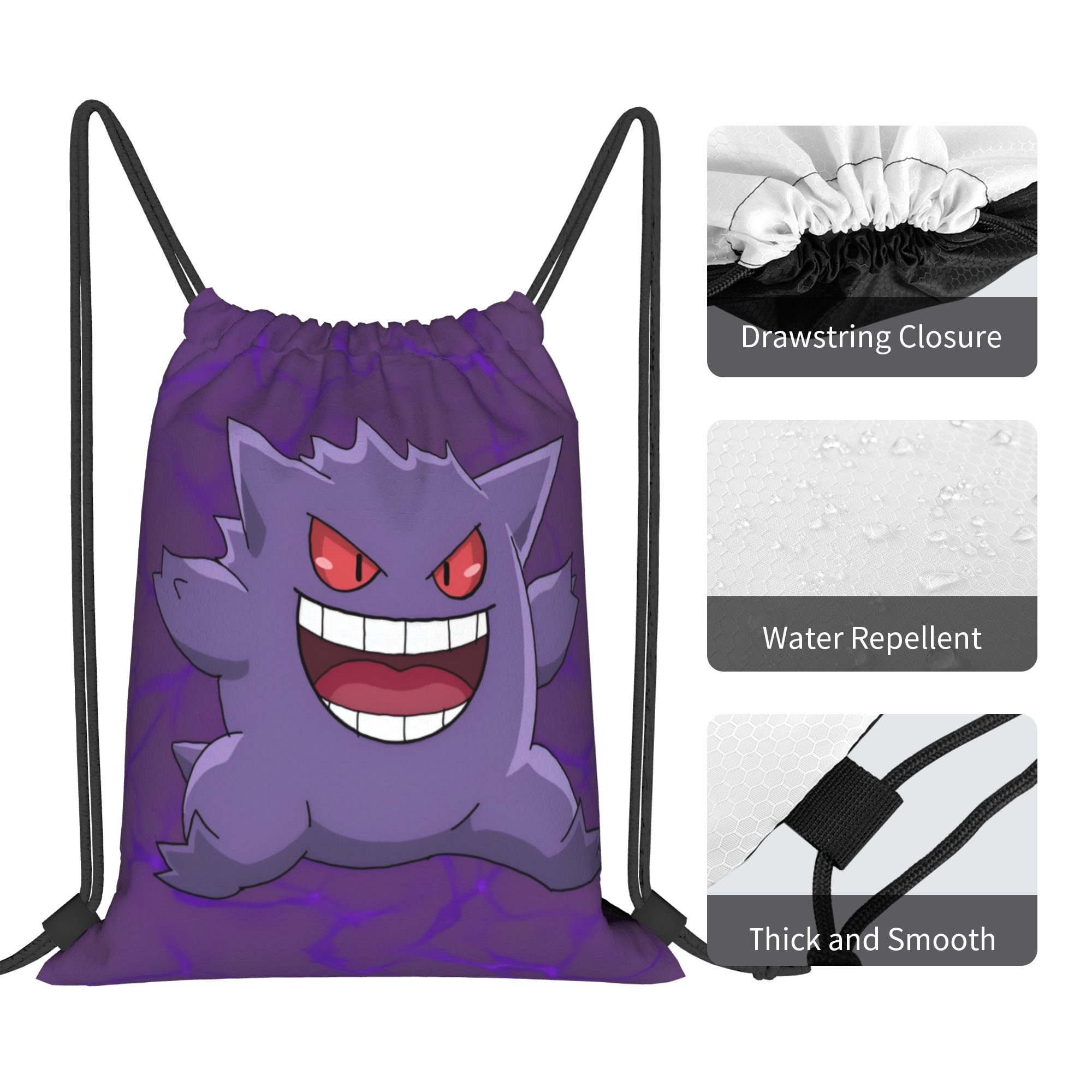 Maßgefertigter Pokemon Gengar  – Drawstring Gym Bag Bewertung und Preis